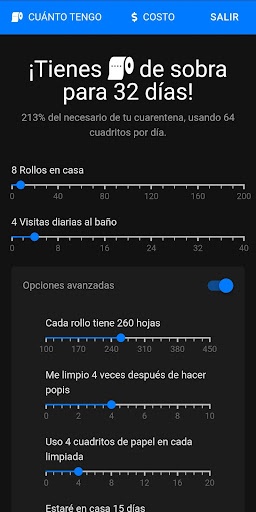 Toilet paper calculator