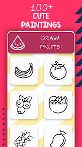 Frutas para colorir e desenhar