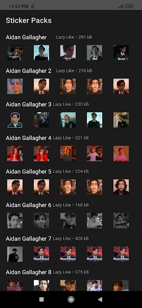 Screenshot 13 Stickers de Aidan Gallagher para WhatsApp android