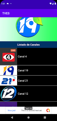 Android application TVES - Canales TV El Salvador screenshort
