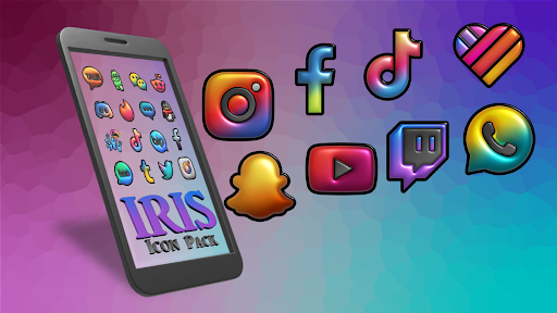 Iris Dark Flat 3D Icon Pack Screen 2