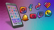 Iris Dark Flat 3D Icon Packのおすすめ画像2