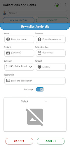 Collections and Debts Screen 3