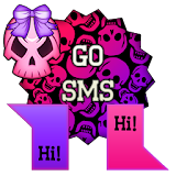 GO SMS - Glam Skullz 4 icon