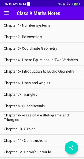 Android application Class 9 Maths Notes screenshort