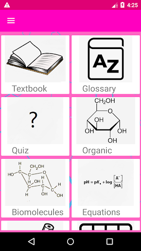 Android application Biochemistry screenshort