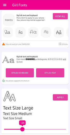 Android application Girls Fonts for FlipFont screenshort
