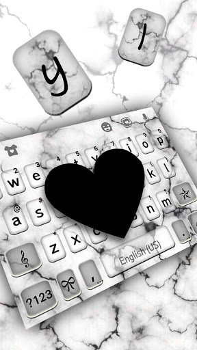 Black Marble Heart Keyboard Ba Screen 2