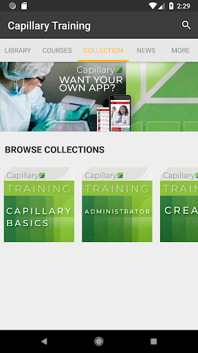 Android application Capillary Training screenshort