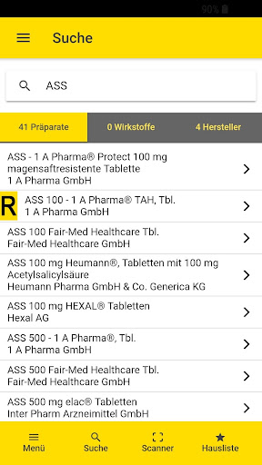 Gelbe Liste Medikamente App Screen 2