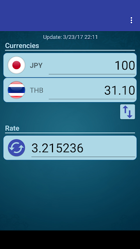 Android application Japan Yen x Thai Baht screenshort