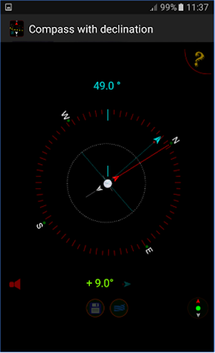 Compass with declination Pro Screen 3