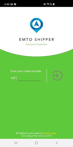 Android application EMTO SHIPPER screenshort