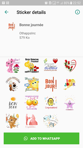 Bonjour et Bonsoir et Bonne nuit WAStickerApps