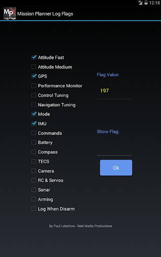 Mission Planner Log Flags Screen 3