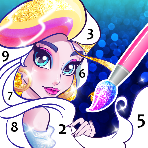Princess Color by Number Game logo