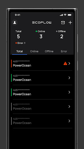 Android application EcoFlow Pro for installers screenshort