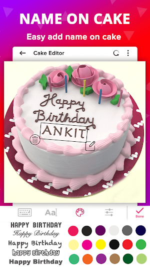 Name Photo On Birthday Cake Frame Card Gif Wishes screenshot 1
