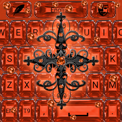 Orange Gothic Cross Keyboard t