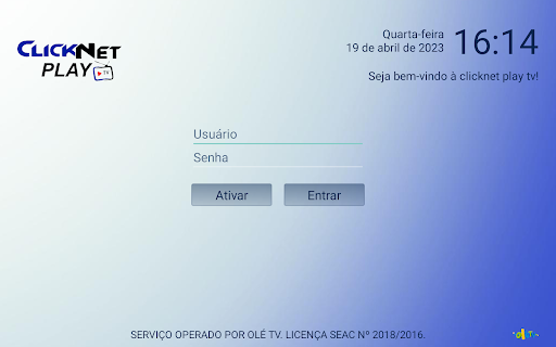 Android application clicknet play tv screenshort