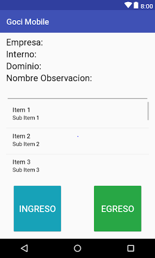 Android application Goci Mobile screenshort