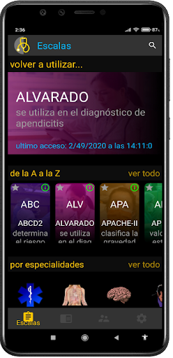 Android application Medical Scores screenshort