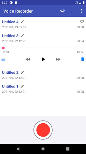 Android application Voice Recorder screenshort