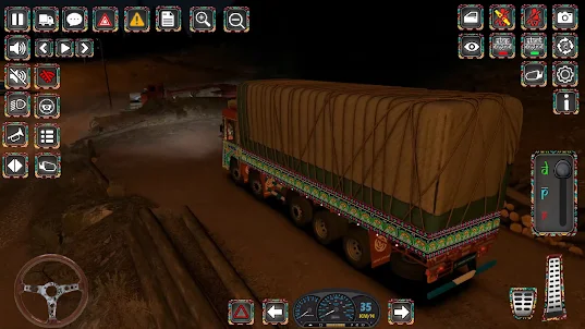 印度人 拉里 卡車 駕駛 3D- 歐元 貨物 卡車