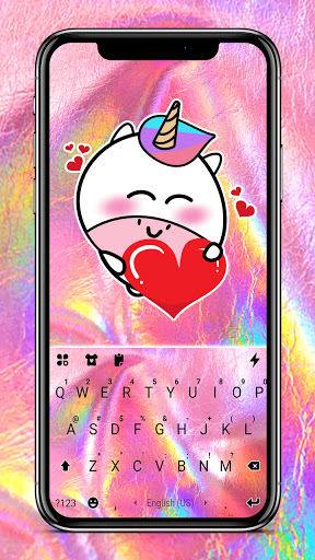 Android application Pink Shiny Foil Keyboard Backg screenshort