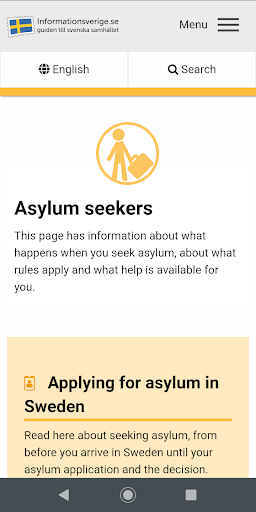 Android application informationsverige.se screenshort