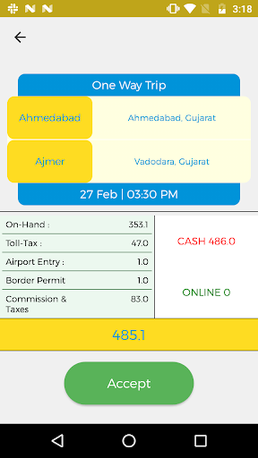 OneWay.Cab - Vendor or Fleet O Screen 2