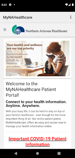 Android application MyNAHealthcare screenshort