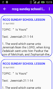 RCCG Sunday School Lesson