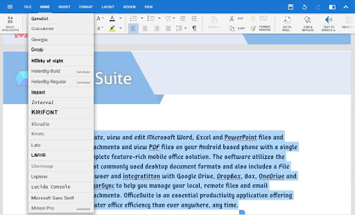 OfficeSuite Font Pack Screenshot