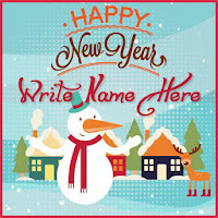 Name On New Year Greeting Card