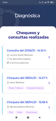 Android application Diagnóstica Salud screenshort