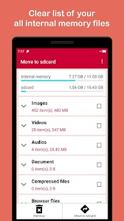 Move files to SD card Capture d'écran