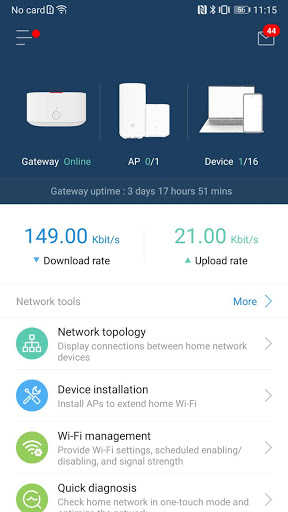Android application ZFiber screenshort