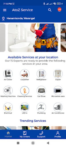 Android application AtoZ Service Agent screenshort