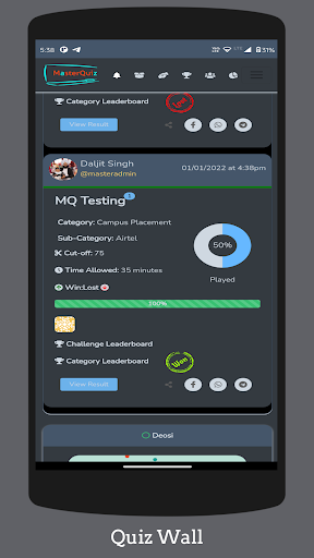 Android application Master Quiz screenshort