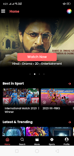 Android application OTT Platform - Live TV & Movie screenshort