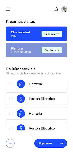 Android application Hand para clientes screenshort