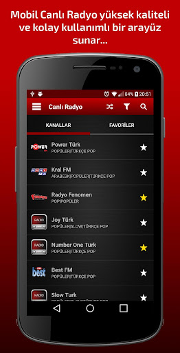Android application Mobil Canlı Radyo Tüm Radyolar screenshort