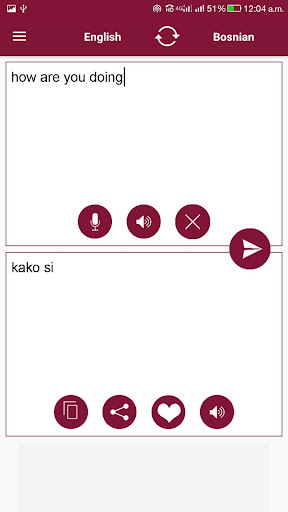 Bosnian - English Translator Screen 2