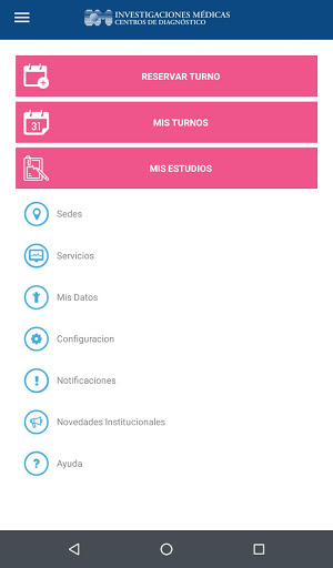 Android application Investigaciones Médicas screenshort