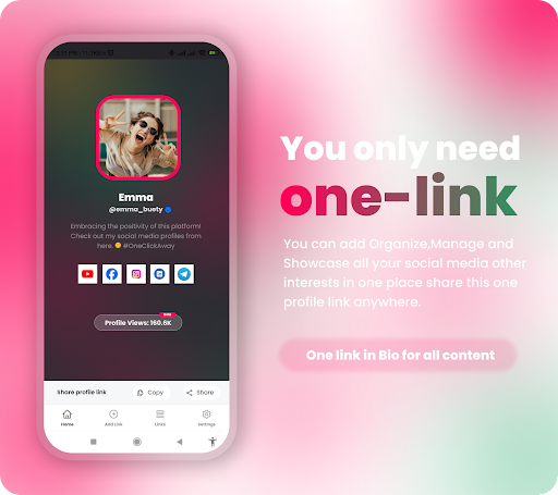 Android application One-Link | Create bio link screenshort