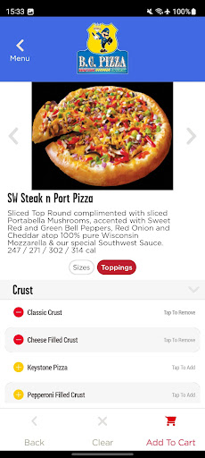 Screenshot of B.C. Pizza – Order Now!