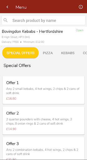 Bovingdon Kebabs Screen 2