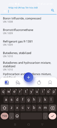 Android application Tra cứu Hóa chất độc hại PCCC screenshort