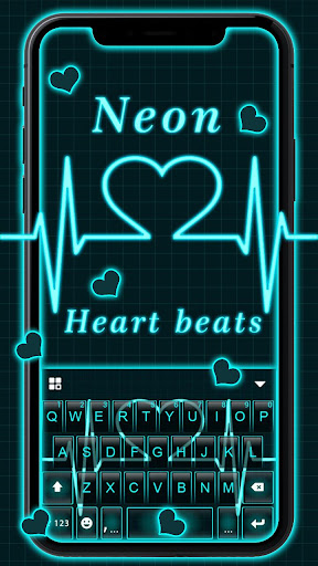 Android application Neon Heart Love Theme screenshort